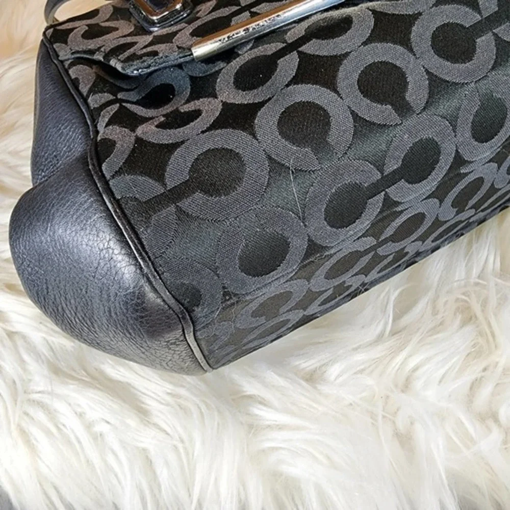 Coach Madison Op Art Black Madeline Satchel